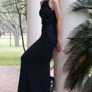 B. Darlin dark blue prom dress